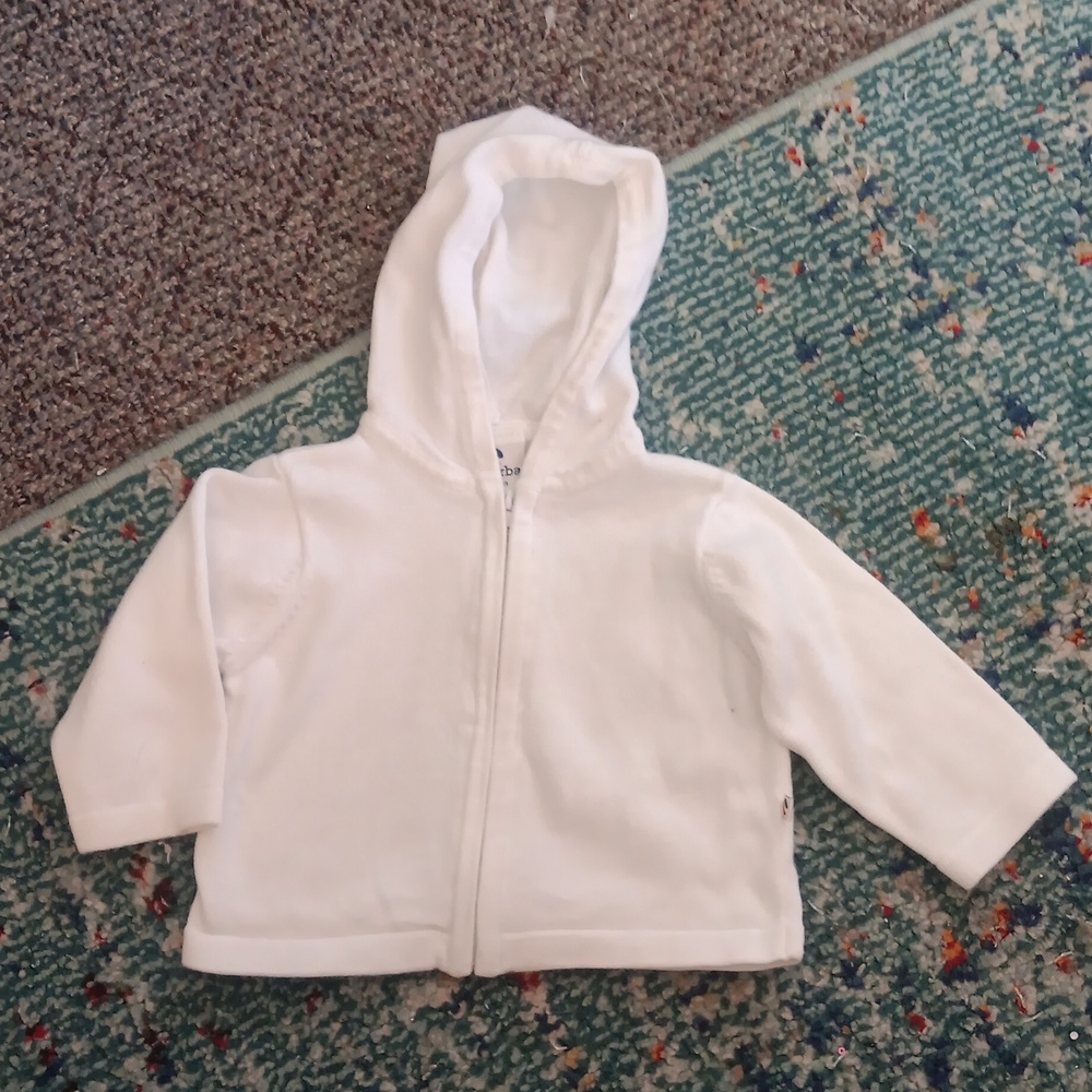 Absorba white lightweight zip-up hoodie